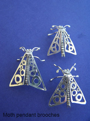 Moth pendant brooches