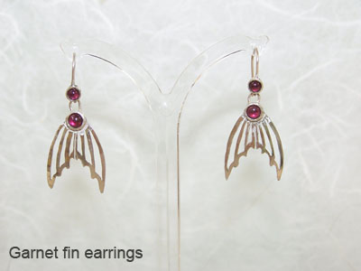 Garnet fin earrings