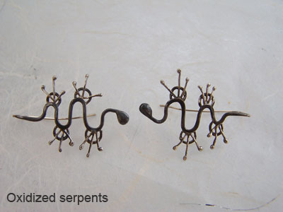 Oxidised Lizard earrings