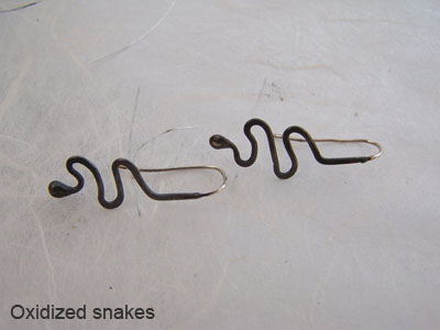 Oxidised Serpent earrings