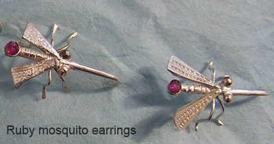 Ruby mosquito earrings